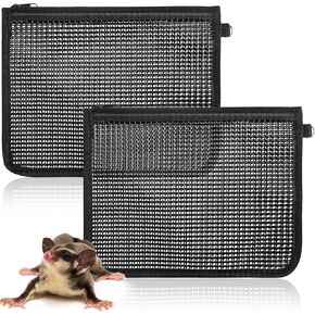 2 Pcs Sugar Glider Nail Trimmer Nails Trimming Pouch Mesh 7.87 x 9.84 inches Trim Bag for Guinea Pig Rat Ferrets Small Pets, Black