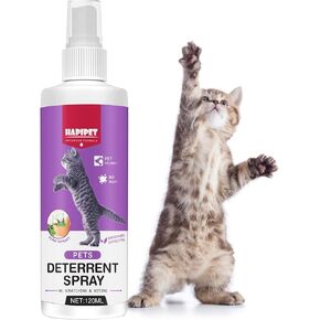 Cat Deterrent Spray, 120ML Cat Repellent Spray, Natural Cat Deterrent Indoor & Outdoor for Pet Behavior Training, Prevent Cats Scratching Furniture & Plants, Suitable for Cats & Dogs in Kuwait