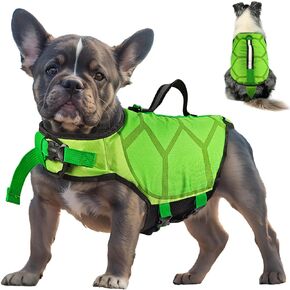 Dog Life Jacket, Lightweight Dog Life Vest for Swimming Boating, Adjustable Life Jackets for Small Medium Large Dogs, Reflective Dog Swimming Vest with Rescue Handle(X-Small)