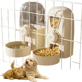 Hanging Pet Food Water Dispenser Automatic 34oz Large Capacity Cage Feeder Auto Gravity Feeding Station for Puppy Kitten Rabbit Chinchilla Hedgehog Ferret