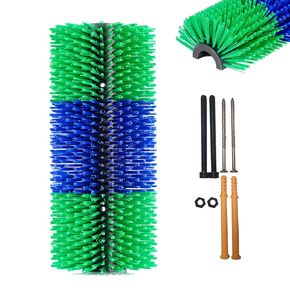 Livestock Scratching Brush Cow Scratcher Brush Full Massage Bush Kit Grooming Brush Animal Scratchers Itch Relief for Soft Touch Suitable for Livestocks Cow,Cattle,Horse,Goat,Sheep,Pig(With Screws)