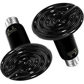 Simple Deluxe 2 Pack 150W Ceramic Heat Emitter Reptile Heat Lamp Bulb No Light Emitting for Brooder Coop Incubating Chicken & Amphibian Pet in Kuwait