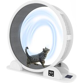 Cat Wheel,Cat Exercise Wheel with Pedometer,Cat Exercise Wheel with Carpeted Runway, 10 Minutes Fast and Easy Installation,cat Wheels for Indoor Cats,41.7 inch in Kuwait