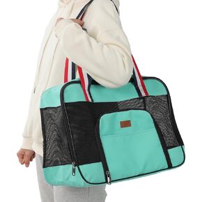 PATAZONE Puppy Carrier Small Dog Purse Adult Cat Bag Bunny Rabbit Small Animal Traveling Outdoor Go to The Vet Carry Handbag (Small, Pine Green)