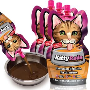 KittyRade – Delicious, Healthy Prebiotic, Isotonic Drink for Cats, Electrolytes | Reliable Hydration Drink for Cats & Low Calorie | Cat Health Supplement | Resealable Packs | (250ml x 10) in Saudi Arabia