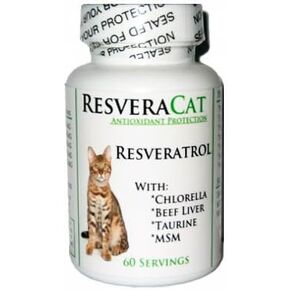 ResveraCat Anti Aging Cat Formula 99% Trans Resveratrol Powder, MSM, Taurine, Chlorella, Beef Liver