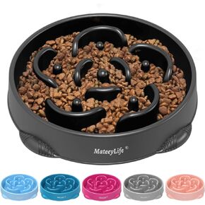 MateeyLife Slow Feeder Dog Bowls 2PCS, Anti-Choking Puzzle Dog Food Bowls, Anti-Slip Interactive Feeding Slow Down Eating, Bloat Stop Maze Dishes for All Breeds Pets