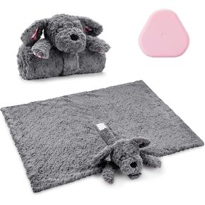 Heartbeat Toy Heartbeat Blanket for Dog Anxiety Relief, Heartbeat Stuffed Animal for Puppy Calming Aid Behavioral Aid, Dog Comfort Toy for Sleep Aid Cuddle, Grey in Kuwait