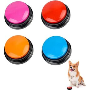 BoArt Voice Recording Button, Dog Buttons for Communication Pet Training Buzzer, 30 Second Record&Playback, Voice Recording Clicker for Cat, Puppy, Pet Trainin, Funny Gift for Study Office Home 4 Pcs