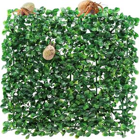 Hermit Crab Climbing Toys, 10 inches Square Plastic Simulation Grass Aquarium Tank Decoration with 4 Suction Cups, Hermit Crab Green Plants Supplies, Cage Habitat Accessories for Hermit Crab Reptile