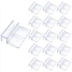 16 PCS 10mm Acrylic Aquarium Cover Clip, Clear Fish Tank Glass Cover Clip Support Holder Universal Lid Clips for Rimless Aquariums