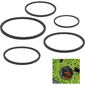 5pcs Aquarium Floating Plant Rings, Foam Floaters Plant Corral Fish Feeding Ring Aquarium Feeding Ring, for Intercepts Floating Plants(Black)