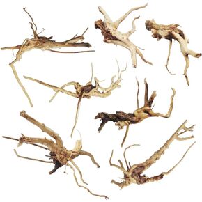 kathson 7 PCS Natural Aquarium Driftwood Reptile Branches Wood Terrarium Ornament Trunk Fish Tank Log Habitat Decoration Tree Stump Decor Assorted Sizes Wood