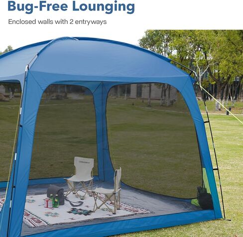 10 X 10ft Screen House Room for Camping, Screened Mesh Net Wall Canopy Tent, UPF 50+ Screen Tent with Floor for Patios Outdoor Camping Activities in Kuwait