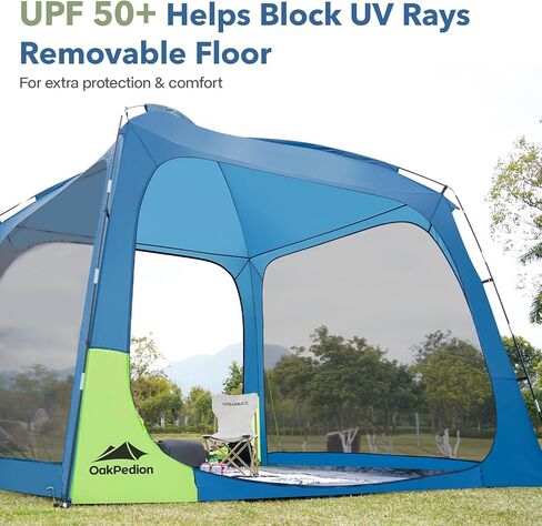 10 X 10ft Screen House Room for Camping, Screened Mesh Net Wall Canopy Tent, UPF 50+ Screen Tent with Floor for Patios Outdoor Camping Activities in Kuwait