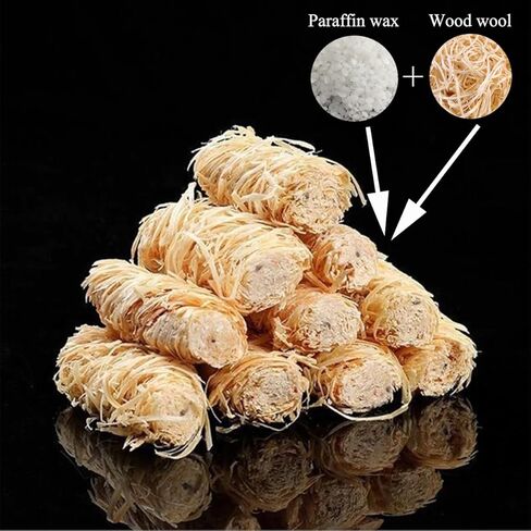 TooGet Fire Starters 30 قطعة من الشمع الخشبي الطبيعي لنيران المخيمات والشواية وحفرة النار والمدخن والشواء والمدفأة وموقد الخشب وبادئ الفحم - مقاوم للماء in Kuwait