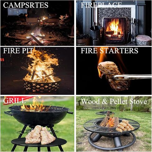 TooGet Fire Starters 30 قطعة من الشمع الخشبي الطبيعي لنيران المخيمات والشواية وحفرة النار والمدخن والشواء والمدفأة وموقد الخشب وبادئ الفحم - مقاوم للماء in Kuwait