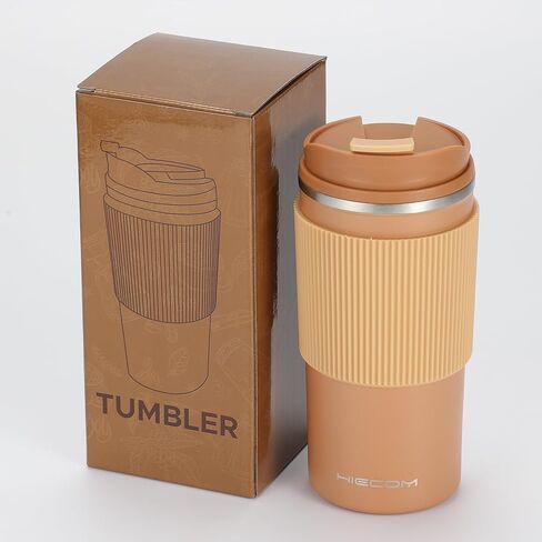 Coffee mug Vacuum Insulated Travel Mug 16oz with Double-Wall, Heat-Resistant Design, Non-Slip Silicone Grip, and Leakproof Lid for Hot and Cold Beverages in Saudi Arabia