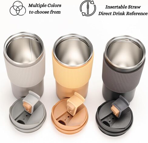 Coffee mug Vacuum Insulated Travel Mug 16oz with Double-Wall, Heat-Resistant Design, Non-Slip Silicone Grip, and Leakproof Lid for Hot and Cold Beverages in Saudi Arabia
