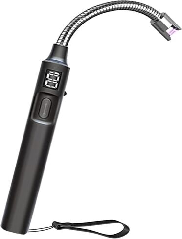 ولاعة شمعة، ولاعة كهربائية قابلة لإعادة الشحن عبر USB، عمر بطارية طويل الأمد، شاشة LED، رقبة مرنة مقاومة للرياح، بلازما عديمة اللهب، ولاعة طويلة للشموع والشواء والتخييم في المطبخ in Kuwait