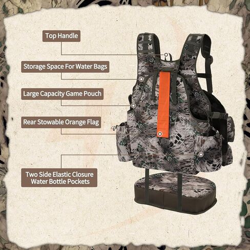 سترة ديك رومي مع وسادة مقعد وحقيبة ألعاب، سترة صيد ديك رومي قابلة للتعديل مع جيوب جانبية لزجاجة المياه (NSC MP) in Kuwait