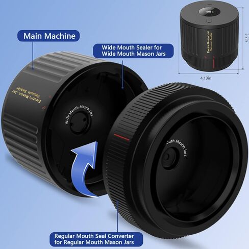 طقم سدادة كهربائية لجرة ميسون للفم العريض وبرطمان ميسون للفم العادي - أبيض in Kuwait