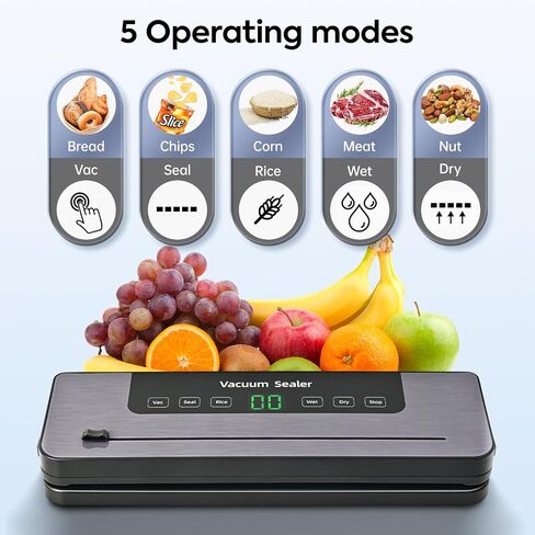 Vacuum Sealing Machine,Compact Sealing System Vacuum Sealer,Portable Strong Suction Power Food Sealer,External with Cutter,Easy to Operate, Suitable for Middle-Aged and Elderly People. in Saudi Arabia