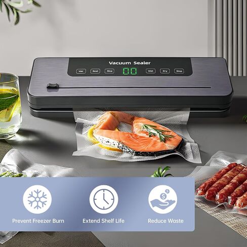 Vacuum Sealing Machine,Compact Sealing System Vacuum Sealer,Portable Strong Suction Power Food Sealer,External with Cutter,Easy to Operate, Suitable for Middle-Aged and Elderly People. in Saudi Arabia