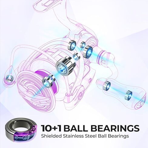 بكرة دوارة Piscifun AlumiX، بكرة صيد دوارة بإطار من الألومنيوم، أقصى سحب 26 رطل، خفيفة إلى 6.1 أونصة، دوار كربون، 10+1 BB محمي، 5.2:1/6.2:1، بكرة دوارة ناعمة وقوية للمياه العذبة in Kuwait