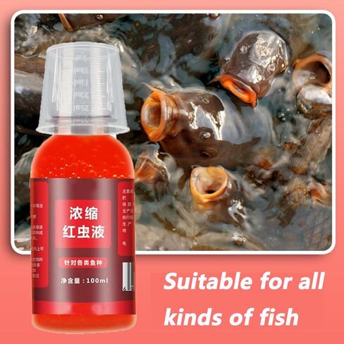 2pcs Red Worm Scent Fish attractants for Baits, Red 40 Fishing Liquid,Red Worm Concentrate,Bloodworm Liquid Bait, Bait Fish Additive,Fish Lure Attraction Enhancer for Trout, Cod, Carp, Bass(100ml*2) in Kuwait
