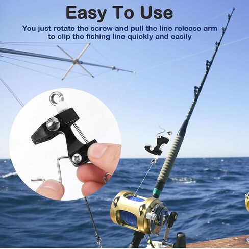 6 Pcs Outrigger Release Clips Downrigger Release Clips with Adjustable Tension Planer Board Clips Downrigger Fishing Kite for Trolling Offshore Fishing Accessories (White) in Saudi Arabia