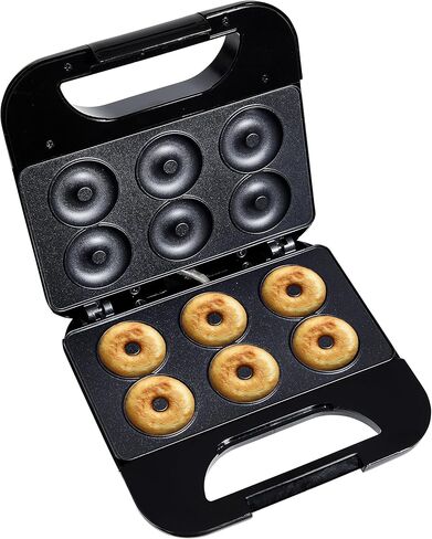 اطبخ باستخدام صانع الدونات الصغير الملون: اصنع حلوى ملونة بألواح غير لاصقة بقوة 750 وات، ومقبض سهل التنظيف، وملمس بارد، وأقدام مقاومة للانزلاق؛ تصنع 6 قطع دونات لحلويات مناسبة للأطفال، باللون الأسود in Kuwait