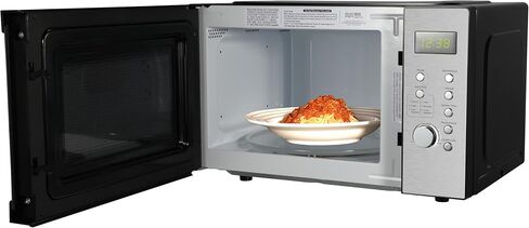 Emerson MW7601SL Compact Countertop Microwave Oven with Sleek Mirrored Finish Door 10 Power Levels, 6 Auto Menus, Glass Turntable and Child Safe Lock, 0.7 Cu. Ft, Silver in Kuwait