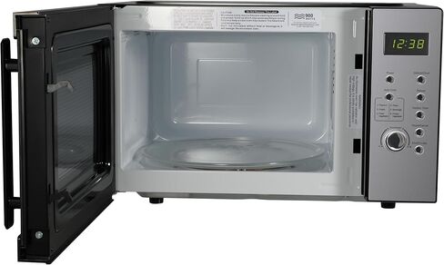 Emerson MW7601SL Compact Countertop Microwave Oven with Sleek Mirrored Finish Door 10 Power Levels, 6 Auto Menus, Glass Turntable and Child Safe Lock, 0.7 Cu. Ft, Silver in Kuwait