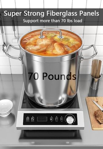 Commercial Induction Cooktop,Electric Cooktop Stove,Durable Countertop Burner,10 Temp Levels,Sensor Touch & Knob Control, Boil and Simmer, 3-Hour Timer & 24 Hours Preset,Heavy Duty,120V/1800W in Saudi Arabia