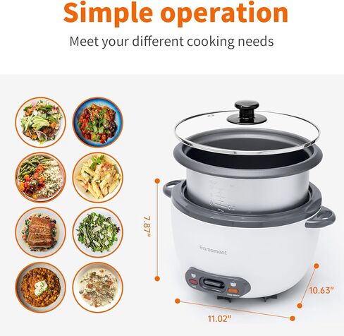 جهاز طبخ الأرز سعة 10 أكواب كبيرة محمولة من الأرز وحافظة تلقائية على الدفء، وعاء غير لاصق، جهاز طبخ الأرز الصغير هذا هو هدية رائعة لطلاب الجامعات (أبيض) in Kuwait