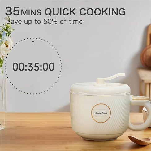 Mini Rice Cooker 2 Cup, Feekaa Rice Cooker Small 1.2L, Small Removable Electric Rice Cooker for 1-2 people, 6 Modes Rice Cooker for White Rice, Brown Rice, Stew, Ramen, Porridge, Hot Pot in Saudi Arabia