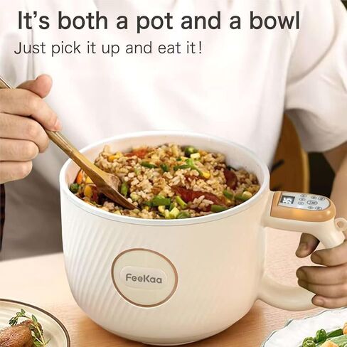 Mini Rice Cooker 2 Cup, Feekaa Rice Cooker Small 1.2L, Small Removable Electric Rice Cooker for 1-2 people, 6 Modes Rice Cooker for White Rice, Brown Rice, Stew, Ramen, Porridge, Hot Pot in Saudi Arabia