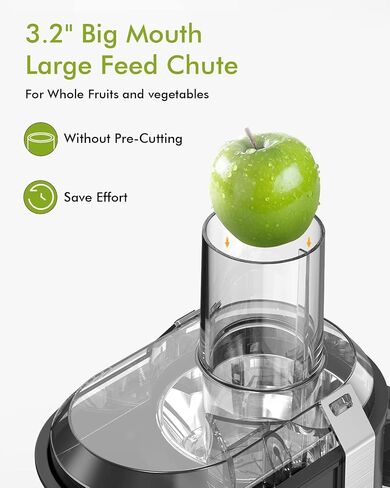 SiFENE Quick Juicer Machine, Centrifugal Juicer with 3" Big Mouth for Whole Fruits & Veggies, Easy to Clean, BPA Free Stainless Steel Kitchen Juicer in Saudi Arabia