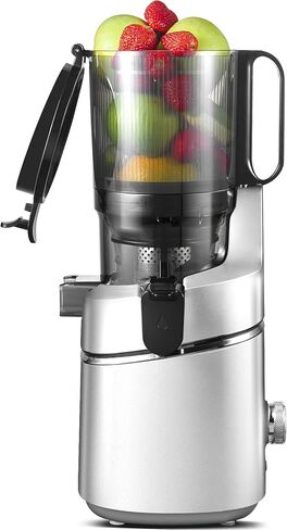 آلات عصارة AMZCHEF، عصارة مضغ ذاتية التغذية مقاس 5.3 بوصة تناسب الفواكه والخضروات الكاملة، آلات عصارة كهربائية بالضغط البارد ذات إنتاجية عالية للعصير، سهلة التنظيف، خالية من مادة BPA، 250 وات in Kuwait