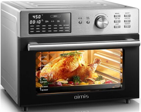 Air Fryer Oven, 21-in-1 Toaster Oven 32QT Convection Oven Countertop, Stainless Steel Smart Airfryer,6 Accessories, Rotisserie, Recipes,1800W in Saudi Arabia