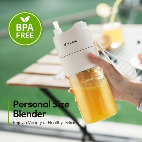 Personal Size Blender, Enenal Portable Blenders Smoothies and Shakes 5000mAh Battery, 16oz Mini Blender USB Rechargeable, Handheld Blender BPA-Free Fruit Smoothie Juicer Cup in Saudi Arabia