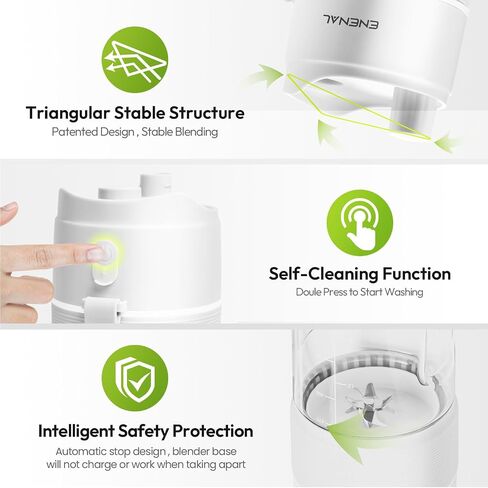Personal Size Blender, Enenal Portable Blenders Smoothies and Shakes 5000mAh Battery, 16oz Mini Blender USB Rechargeable, Handheld Blender BPA-Free Fruit Smoothie Juicer Cup in Saudi Arabia