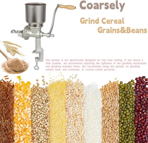 مطحنة حبوب يدوية من الحديد الزهر ذات قادوس عالي - مطحنة حبوب شديدة التحمل، مطحنة قهوة - طحن جاف ورطب للقمح والحبوب والذرة والدقيق in Kuwait