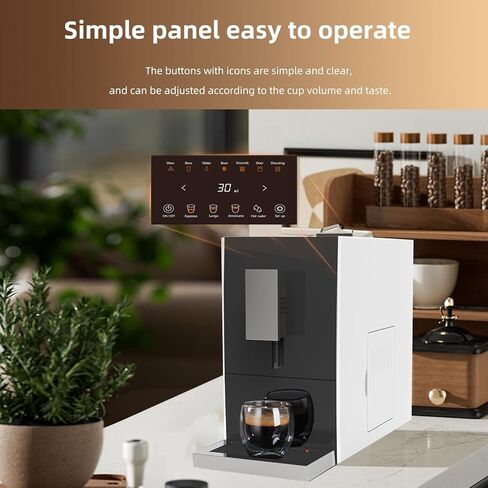 ماكينة تحضير القهوة الإسبريسو الأوتوماتيكية الفائقة من Mcilpoog CM01، ماكينة صنع القهوة الإسبريسو الأوتوماتيكية بالكامل من الفول إلى الكوب مع مطحنة، ماكينة صنع القهوة بشاشة تعمل باللمس سهلة الاستخدام. مضخة باريستا 19 بار in Kuwait