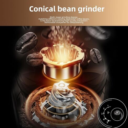 ماكينة تحضير القهوة الإسبريسو الأوتوماتيكية الفائقة من Mcilpoog CM01، ماكينة صنع القهوة الإسبريسو الأوتوماتيكية بالكامل من الفول إلى الكوب مع مطحنة، ماكينة صنع القهوة بشاشة تعمل باللمس سهلة الاستخدام. مضخة باريستا 19 بار in Kuwait