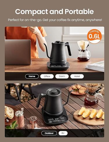 غلاية شاي كهربائية من الفولاذ المقاوم للصدأ سعة 1.7 لتر من COMFEE، غلاية مياه ساخنة خالية من مادة BPA مع ضوء LED، إيقاف تلقائي وحماية من الغليان الجاف، غلاية كهربائية سريعة الغليان بقدرة 1500 وات in Kuwait