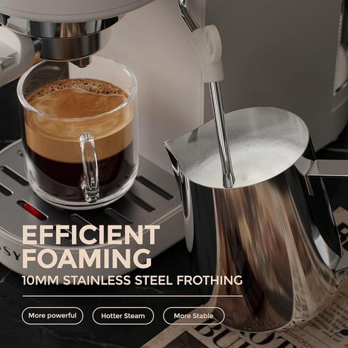ماكينة قهوة اسبريسو من جاسي، ماكينة صنع الكابتشينو 20 بار، ماكينة صنع الاسبريسو باريستا للمنزل مع عصا رغوة الحليب للإسبريسو/الكابتشينو/اللاتيه، التحكم في تخمير الشاشة التي تعمل باللمس، 1376 وات in Kuwait