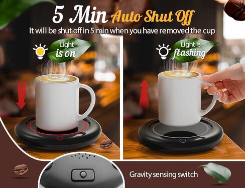 Coffee Mug Warmer, 40w High Power Fast Heating & Novel Colorful Ring Light, Coffee Warmer for Desk Auto Shut Off, 3 Temp Settings, Fits Most Cups, Cup Warmer for Scalding Coffee, Tea and Milk in Saudi Arabia