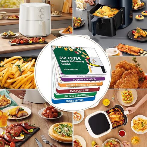 𝑶𝒗𝒆𝒓 200 𝑭𝒐𝒐𝒅𝒔 Air Fryer Cheat Sheet Magnets Cooking Guide Booklet, Air Fryer Cooking Guide Magnetic Cookbook, Air Fryer Magnetic Cheat Sheet Set(Air Fryer Accessories) in Saudi Arabia